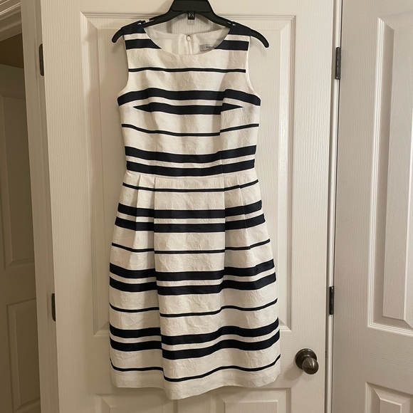 CARMEN MARC VALVO Point Of Sail Dress in Blue And White Stripe - Picture 4 of 15